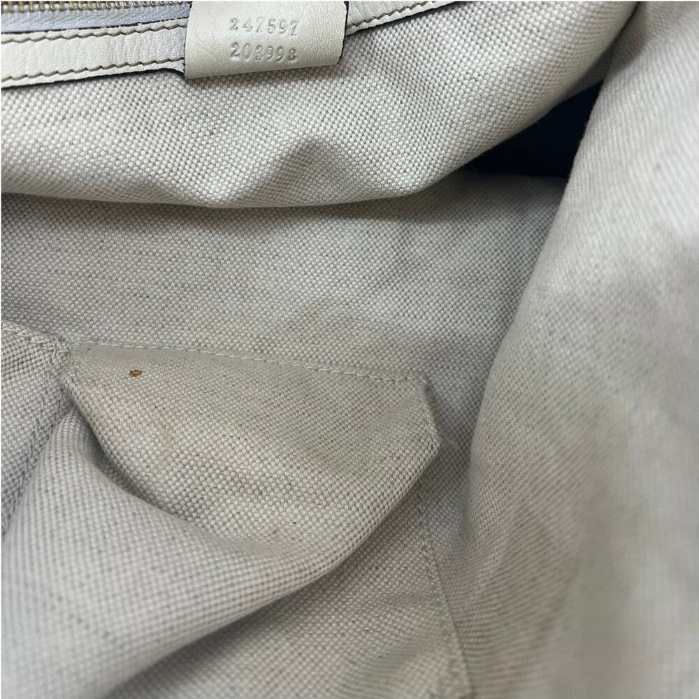 Gucci Vintage Web Leather Heritage Hobo Bag White Shoulder Bag - Picture 16 of 16